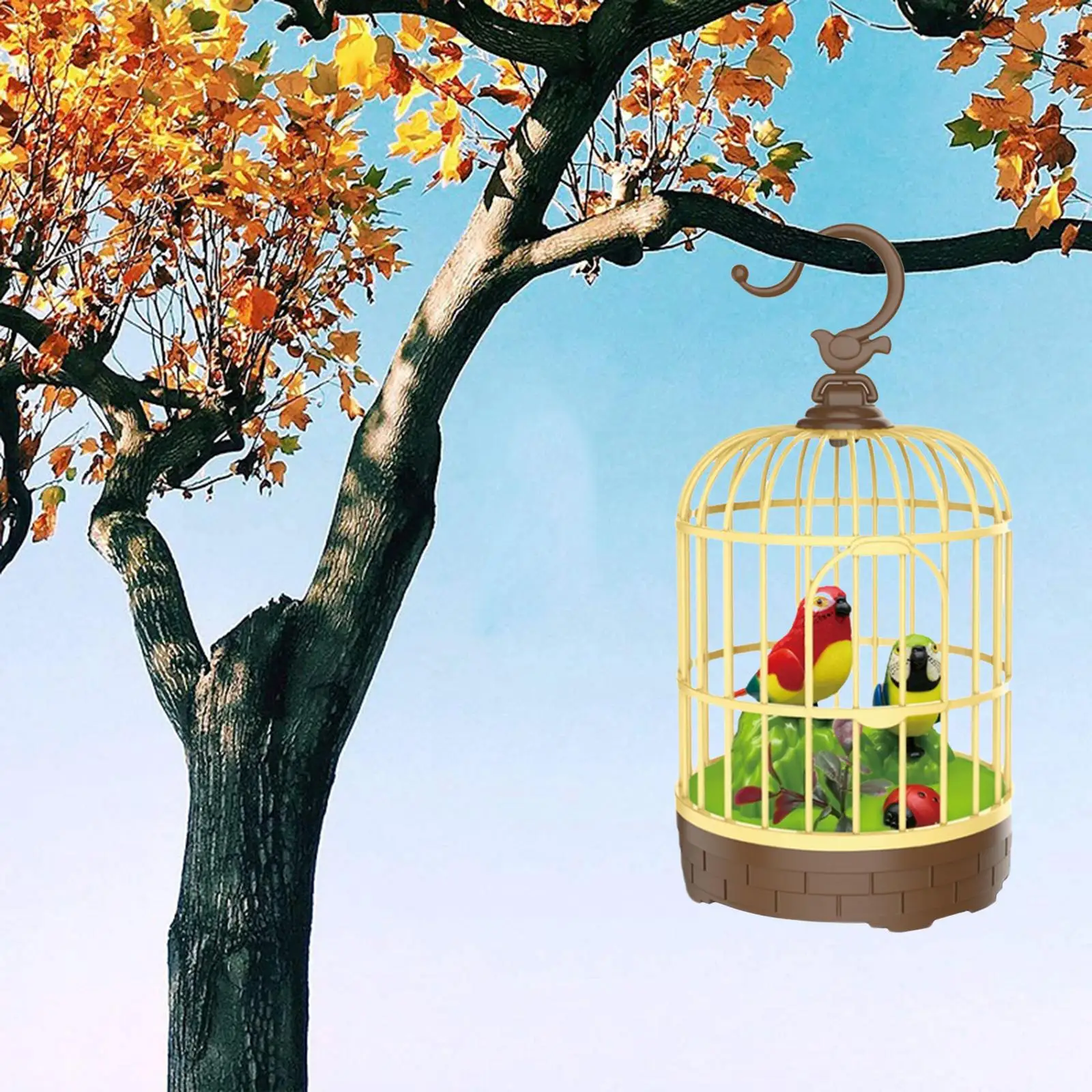 Singing&Chirping Bird In Cage Realistic Sounds&MovementsSinging Chirping Bird Toy In Cage Realistic Sounds Movements Activated