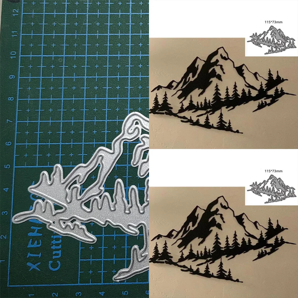 Trees Mountain Metal stencil mold Cutting Dies scrapbooking Decorative die cuts Album Paper Card Craft Embossing