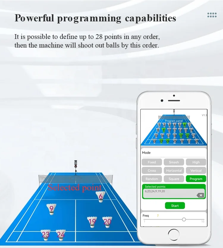 المبيعات الساخنة التلقائي كرة الريشة آلة قاذفة المعدات المغذية روبوت لممارسة التدريب مع APP التحكم عن بعد