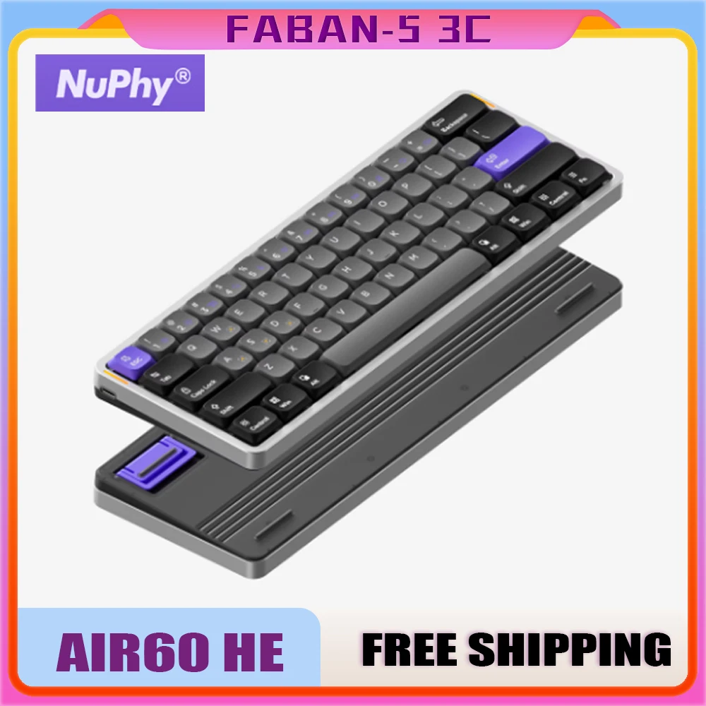 Nuphy Air60 He Mechanical Keyboard Esports Low Magnetic Axis Rapid Trigger Low Latency 61key Hot Plug Customized Gaming Keyboard