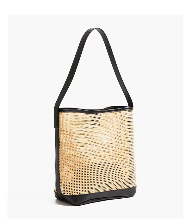 

Vintage Hollow Design Woven Women Shoulder Bag Knitting Large Capacity Handbags Summer Travel Shopper Tote For Ladies Beach Bags