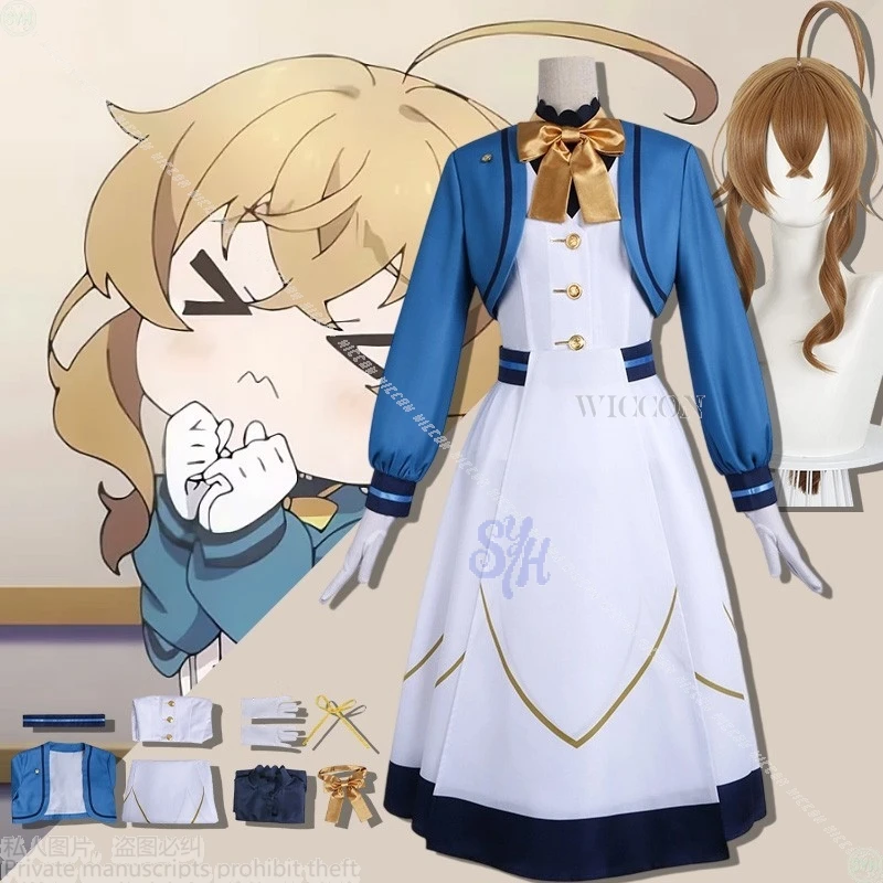 

Аниме Silent Witch Косплей Моника Эверт disfraz Школьная форма JK Kawaii Goth Элегантное длинное платье Синий Белый Лолита Хэллоуин