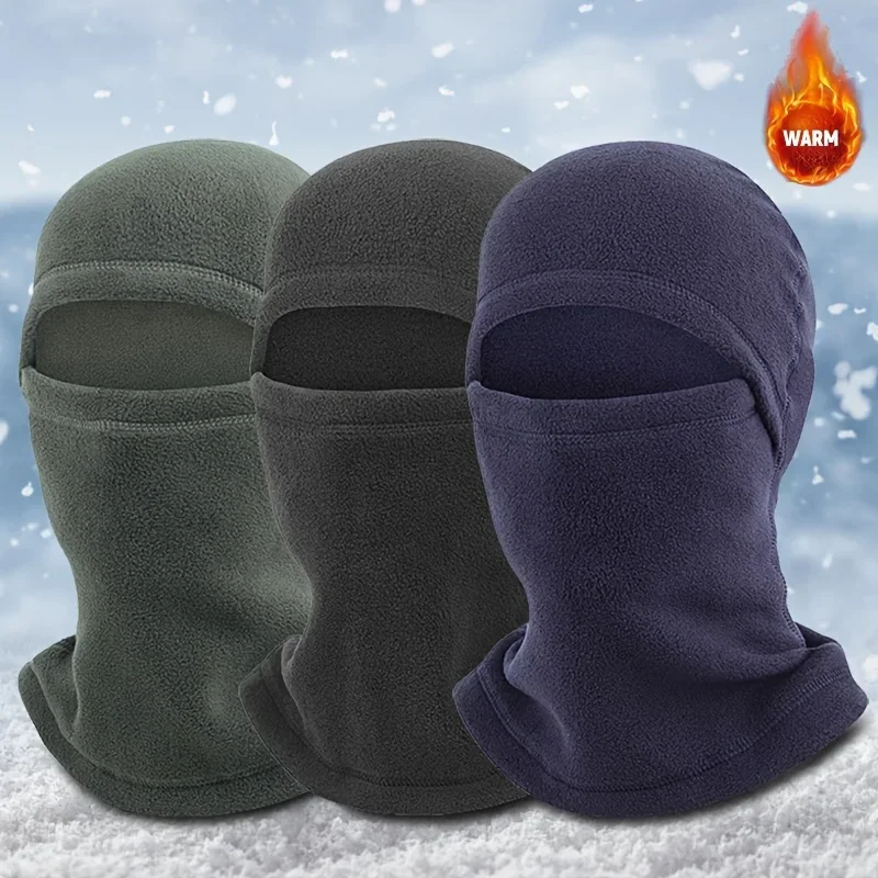 Winter-Sturmhaube aus Thermofleece, Winddicht, für Skifahren und Radfahren, Nackenschutz, Motorradfahren, Unisex, Warme Kapuzenmütze