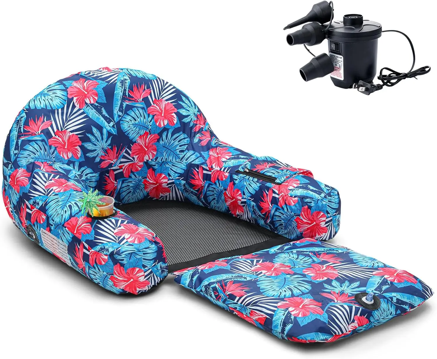 

Fabric Cove Pool Float Lounge for Adults 2 in Convertible Chair Lounger Inflatable Pool Rafts Heavy Duty Float Mattre