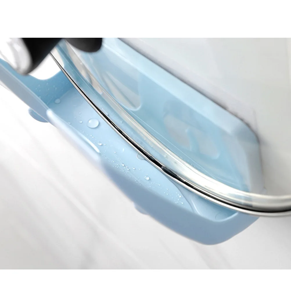 

Pot Lid Mounted Space Saving Kitchen Organizer Plastic Pan Cover Storage Rack Stickable Blue 118Chars