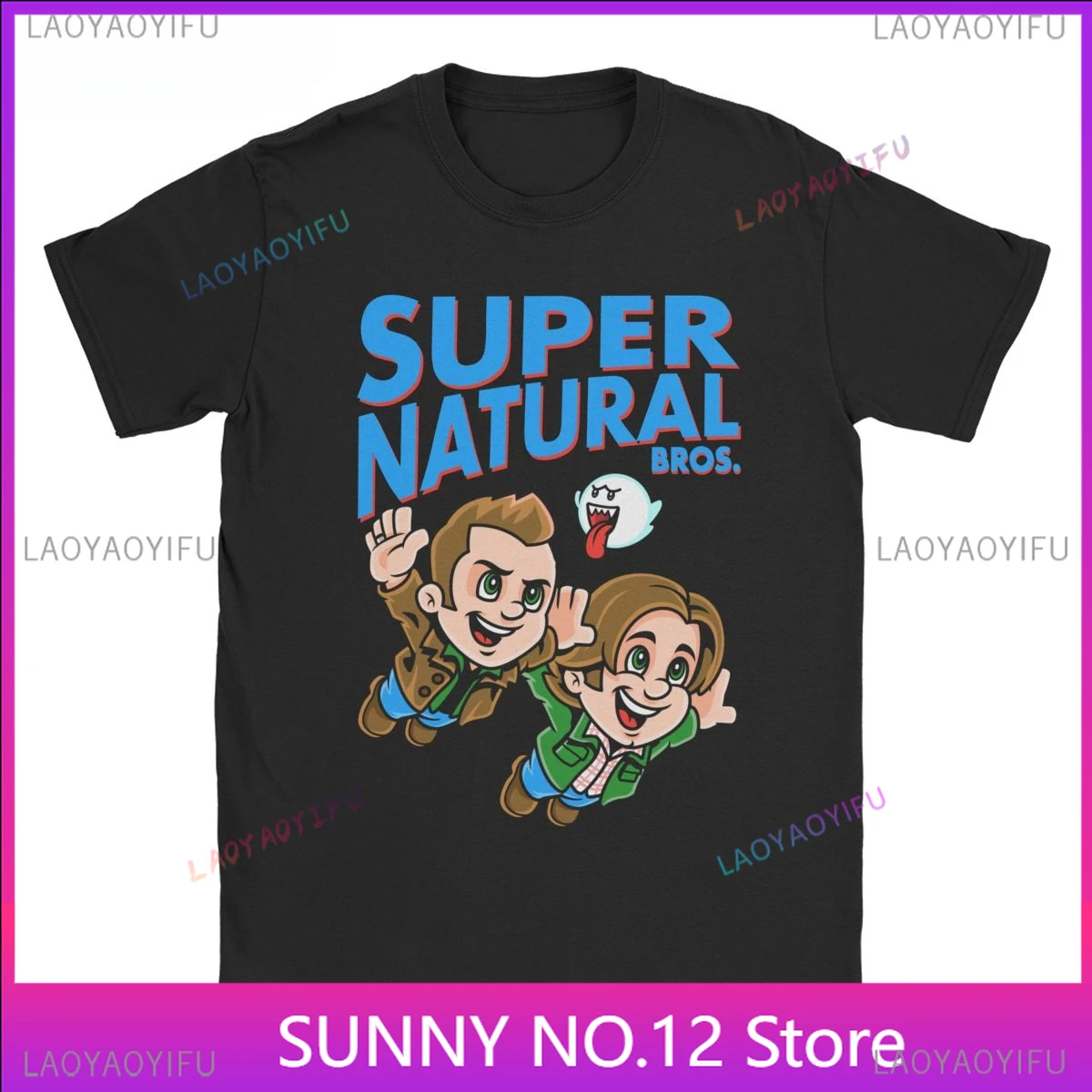 Super Natural Bros T-Shirts Men Supernatural Funny Mashup Hip Hop Short Sleeve Tee Shirt Gift Idea Fashion Clothing Top Popular