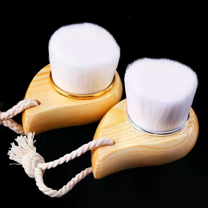 فرشاة تنظيف عميق للرؤوس السوداء، فرشاة تدليك الوجه، العناية بالوجه، مقبض خشبي، فرشاة تنظيف الوجه، ألياف ناعمة، تقشير الشعر