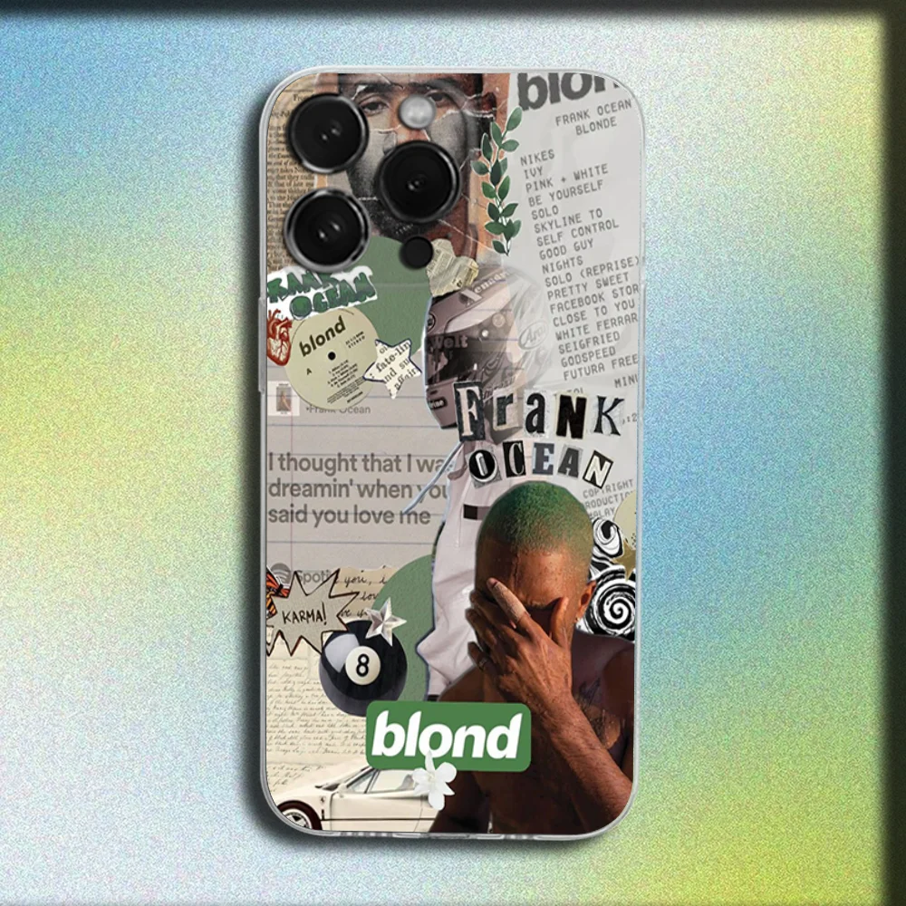 Casing Ponsel Penyanyi F-frank Ocean untuk iPhone 16,15,14,13,12,11 Plus,Pro,Max,XR,XS,Plus,SE,Sampul Lembut Transparan Mini