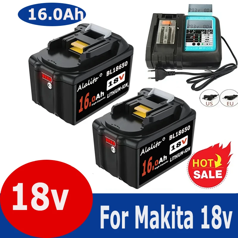 2024 Upgrade Rechargeable 18V 16000mAh Li-Ion Battery For Makita BL1830 BL1815 BL1860 BL1840 Replacement Power Tool Battery