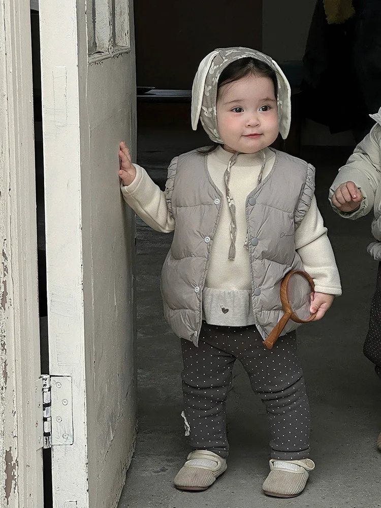 الرضع الخريف الشتاء خفيفة الوزن أسفل سترة للفتيات طفل أكمام سترة دافئة تنوعا سترة بلا أكمام للفتيات فئة #4