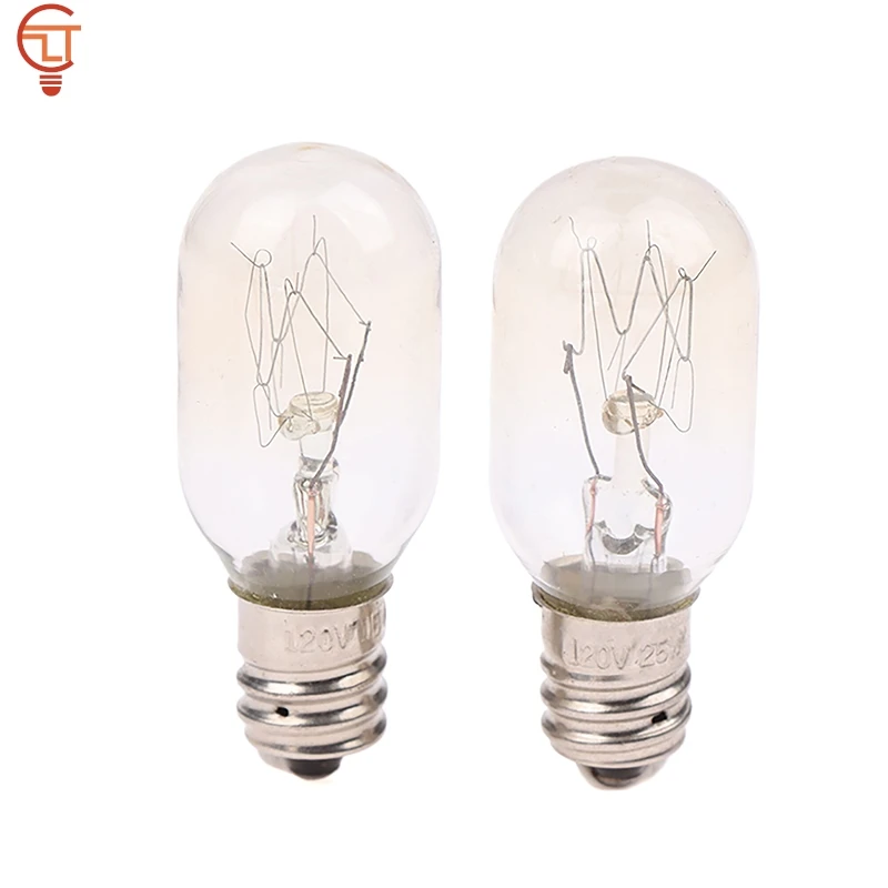 Lâmpada incandescente t20, e12, 120v, 15w/25w, para geladeira, forno, substituição, 1pc