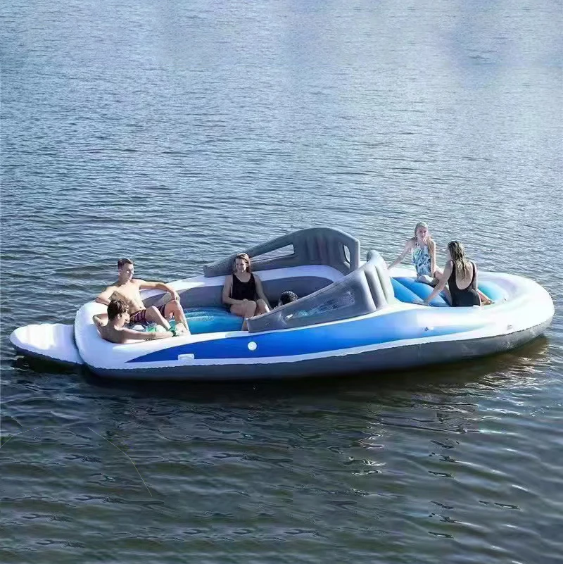 6-8 Person Inflatable Yacht Floating Island Pool Floats Inflatable Boat