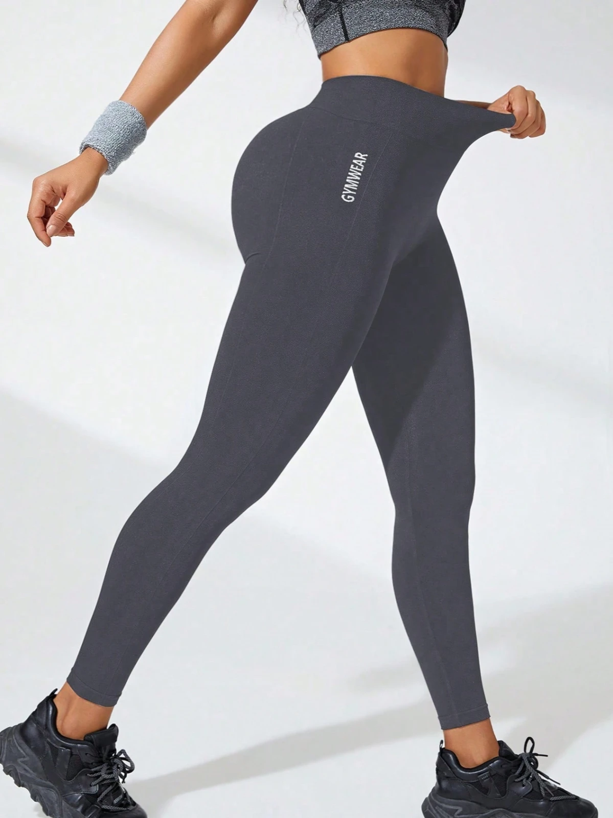 Leggings de Yoga de cintura alta para mujer, ropa de gimnasio con letras, sin costuras, elásticos, pantalones deportivos transpirables,