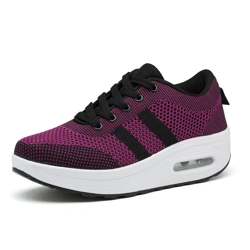 Women's sports shoes breathable hollow casual outdoor comfortable shoes lightweight thick sole large size women's shoes