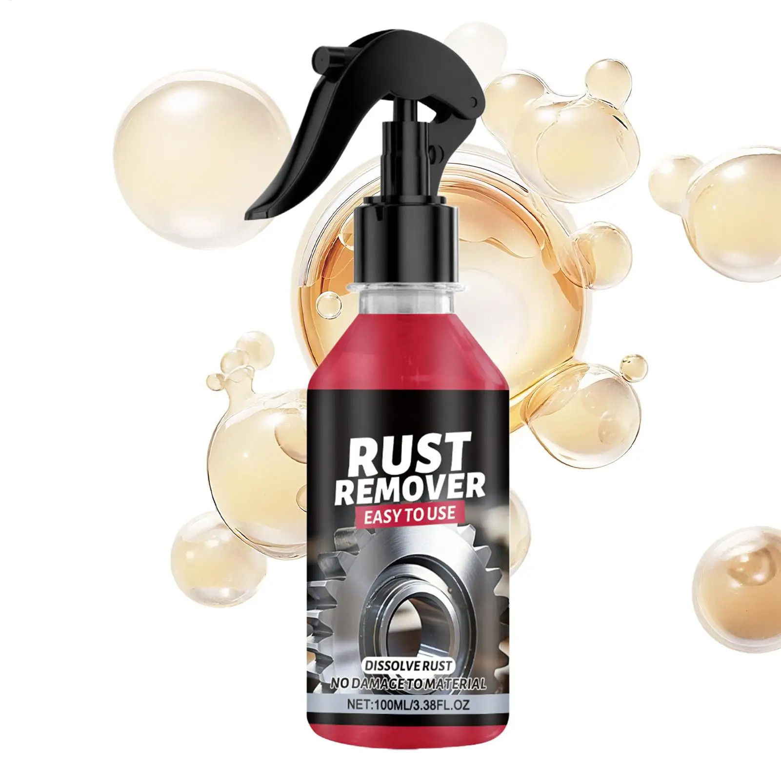 100ml High-Concentration Rust Remover Heavy Duty Dissolver for Car Bike Tools Chains, Removes Rust Stains Yellowing