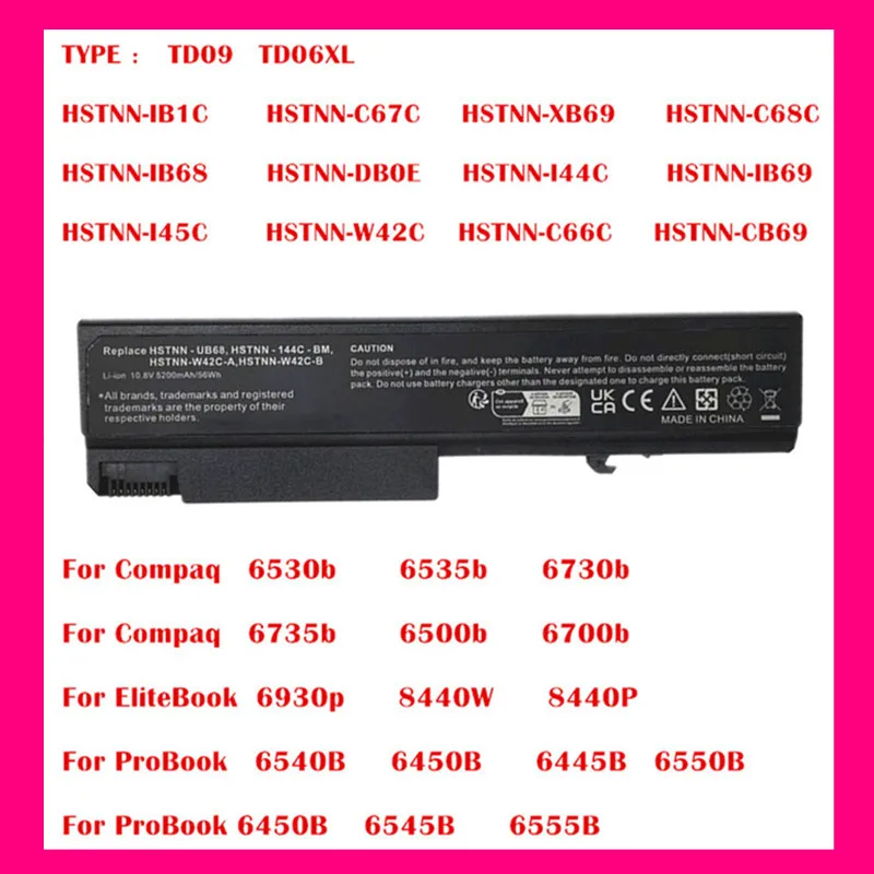 

Laptop Battery For Compaq 6530b 6535b 6735b 6500b 6700b 6730b HSTNN-IB1C IB68 DB0E I44C I44C W42C