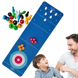 Tabletop Curling Indoor Tabletop Mini Shuffleboard Table 3 In 1 Fun Sports Game Set Multifunctional Desktop Tiny Curling