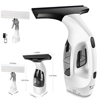 Window Squeegee, Rechargeable Cordless Window Vacuum 3500mAh, 2 in 1 Squeegee & Microfiber Window Scrubber for Windows, Mirror