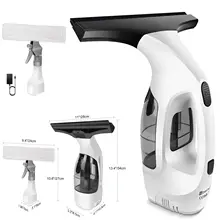 Escobilla de ventana, aspiradora de ventana inalámbrica recargable de 3500 mAh, escurridor 2 en 1 y depurador