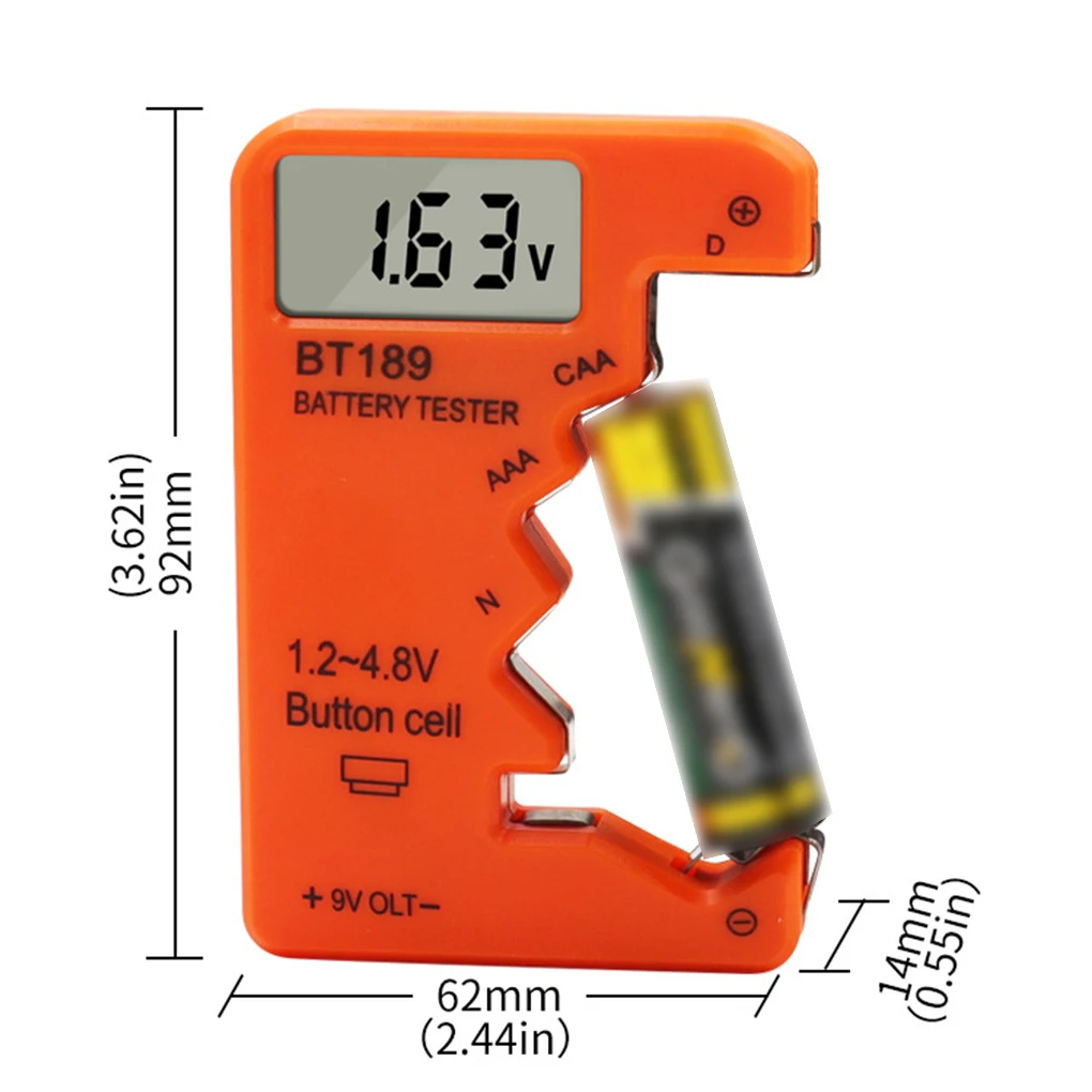 Portable Battery Tester 9V AAAAA Button Cell BT189 Universal Household LCD Digital Display Battery Tester Power Bank Detector