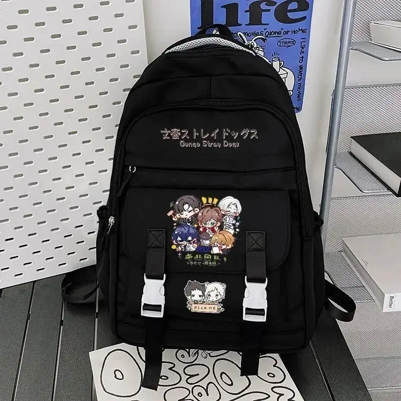 

Anime Game Breathable Mesh Black Blue Bungo Bungou Stray Dogs Student School Bags Large Capacity Backpacks