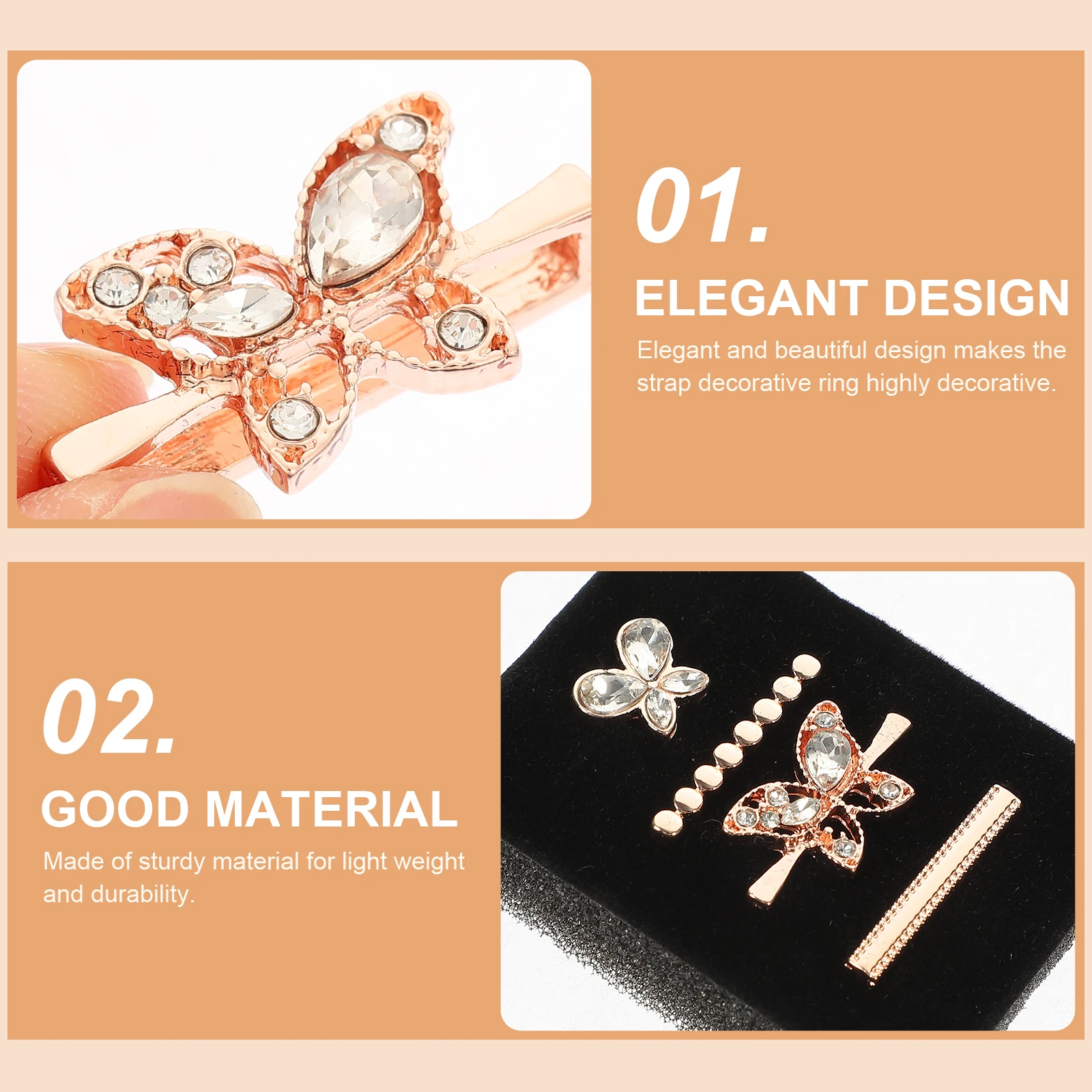 

Watch Silicone Compatible Decorative Rings Mini Accessories Watch Strap Charms Metal Smartwatch Loops Buckle