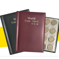 120 Grid Coin Collecting Album Books Coinning Holders World Coinning Storage Collecting Album Book PU Case Collection Pockets