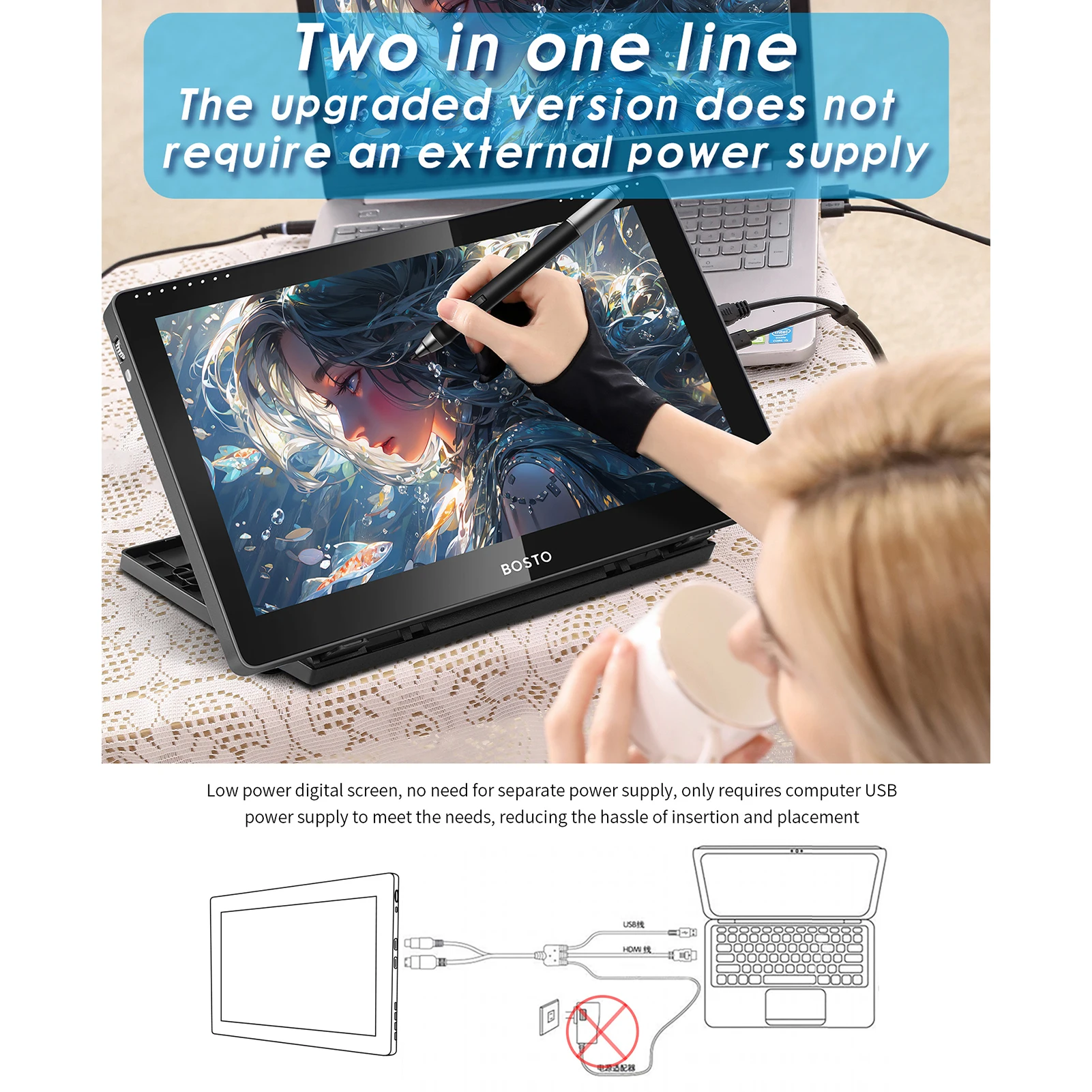 كمبيوتر لوحي للرسم قابل لإعادة الشحن قلم ستايلوس ، جهاز رصد مستوى الضغط 16K ، ، من من من فضلك ، مع x من ، 20