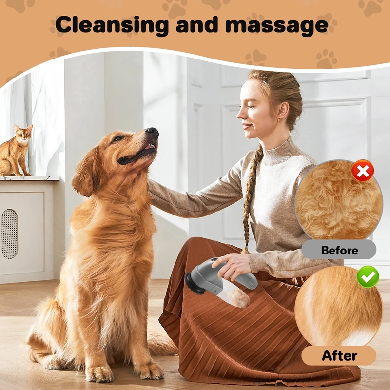 YCOC-電気ペットの毛リムーバー吸引装置犬猫グルーミング真空システムクリーンファー