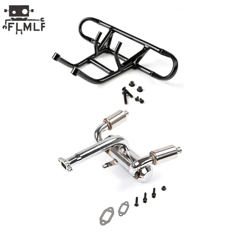 

Rc Car High Performance Dual Outlet Tuned Exhaust Pipe & Rear Bumper Kit for 1/5 HPI ROFUN BAHA KM ROVAN BAJA 5B SS PARTS