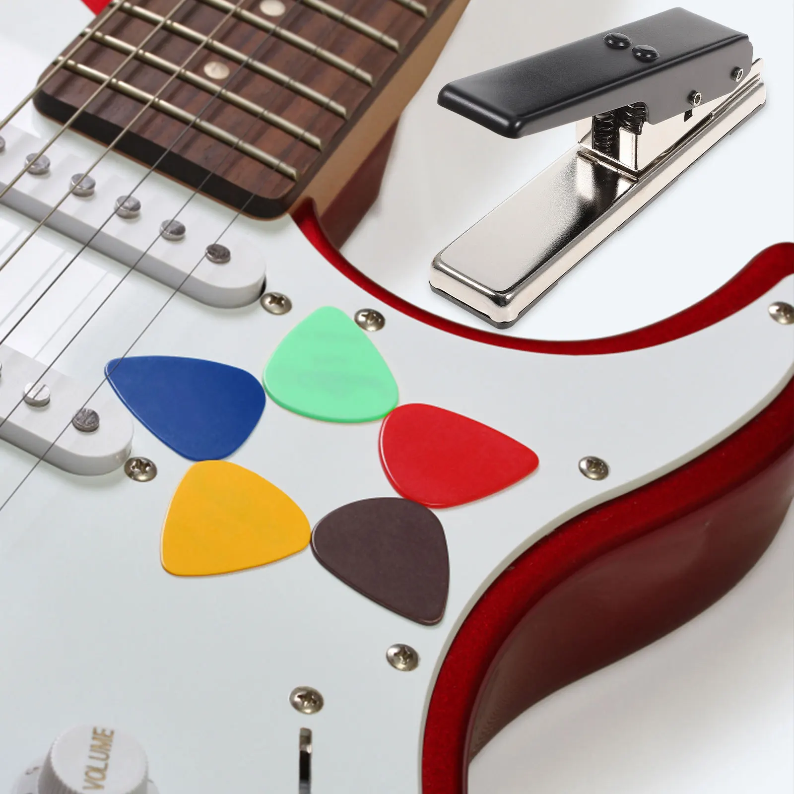 

DIY Black Guitar Picks Maker Cutter Tool for Bass Plectrum Punch ABS PVC Celluloid Derlin Cards Guitar Picks Maker