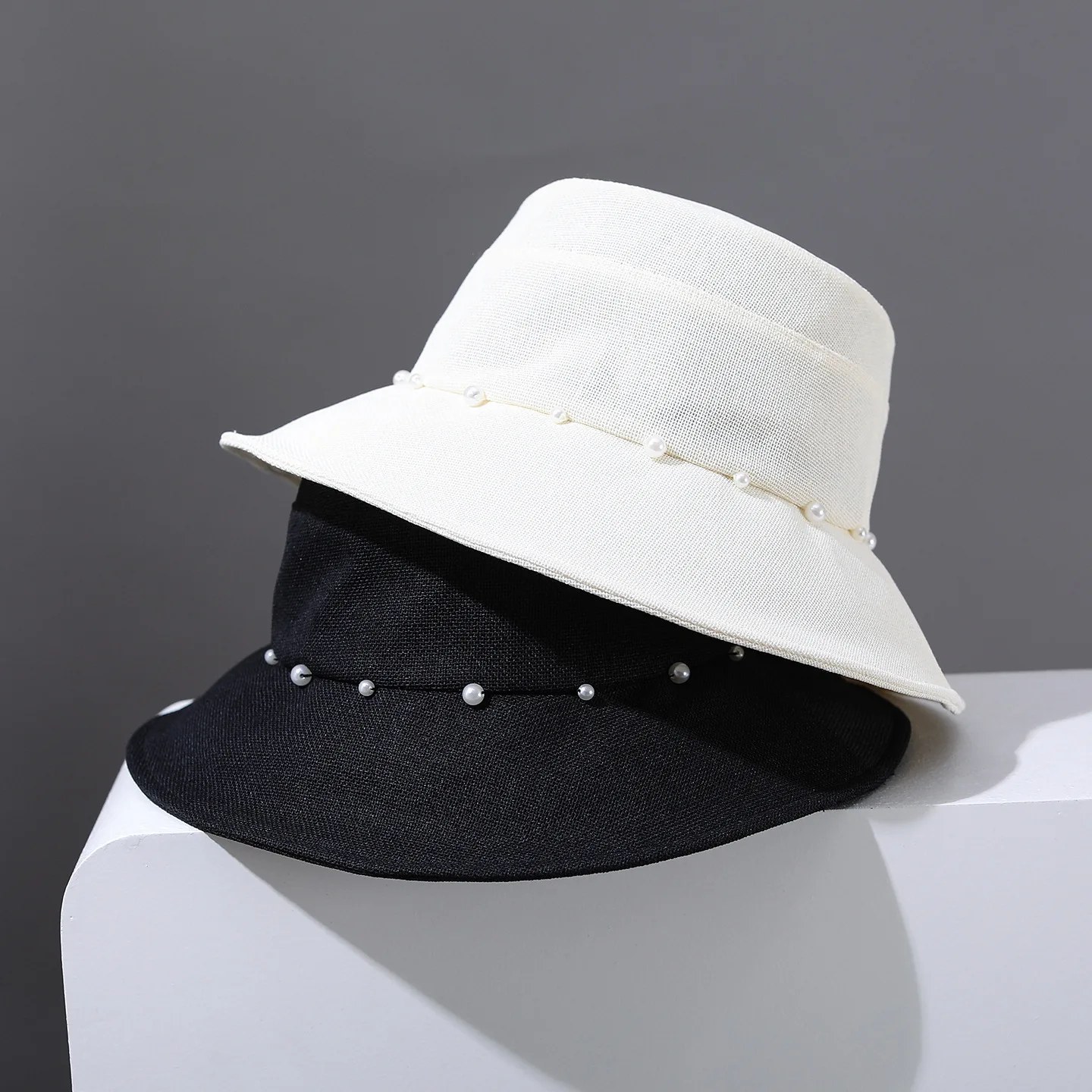 High Quality New Rolled Edge Fisherman Hat Solid Color Wide Brim Basin Hat Sun  Breathable Sunscreen Visor Cap Outdoor Beach