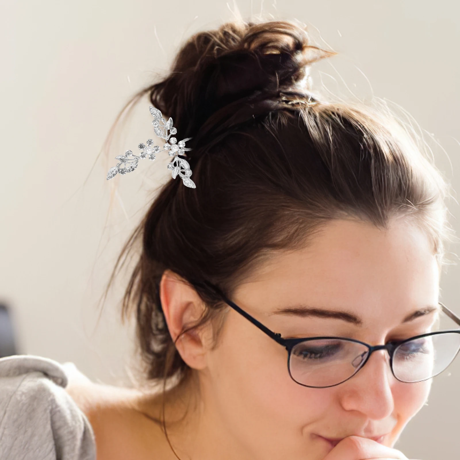 

3pcs Diamond Pins Lightweight Accessories for Women Wedding Party Prom Night Out Girls Forks Sturdy for Buns