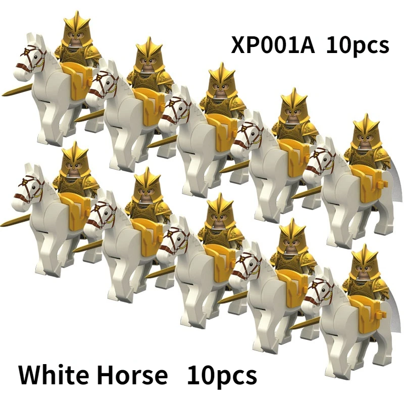 KT1046 SET 10pcs/Koruit Medieval Knights Rohan Uruk-hai Elves Gondor Warrior Dwarf Building Block Toys image 3