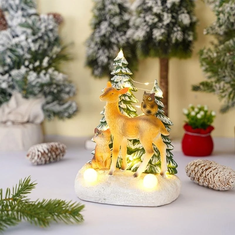 L9NB Desktop Decorations Christmas Ornaments Resin Material 3 Styles Choose for Table