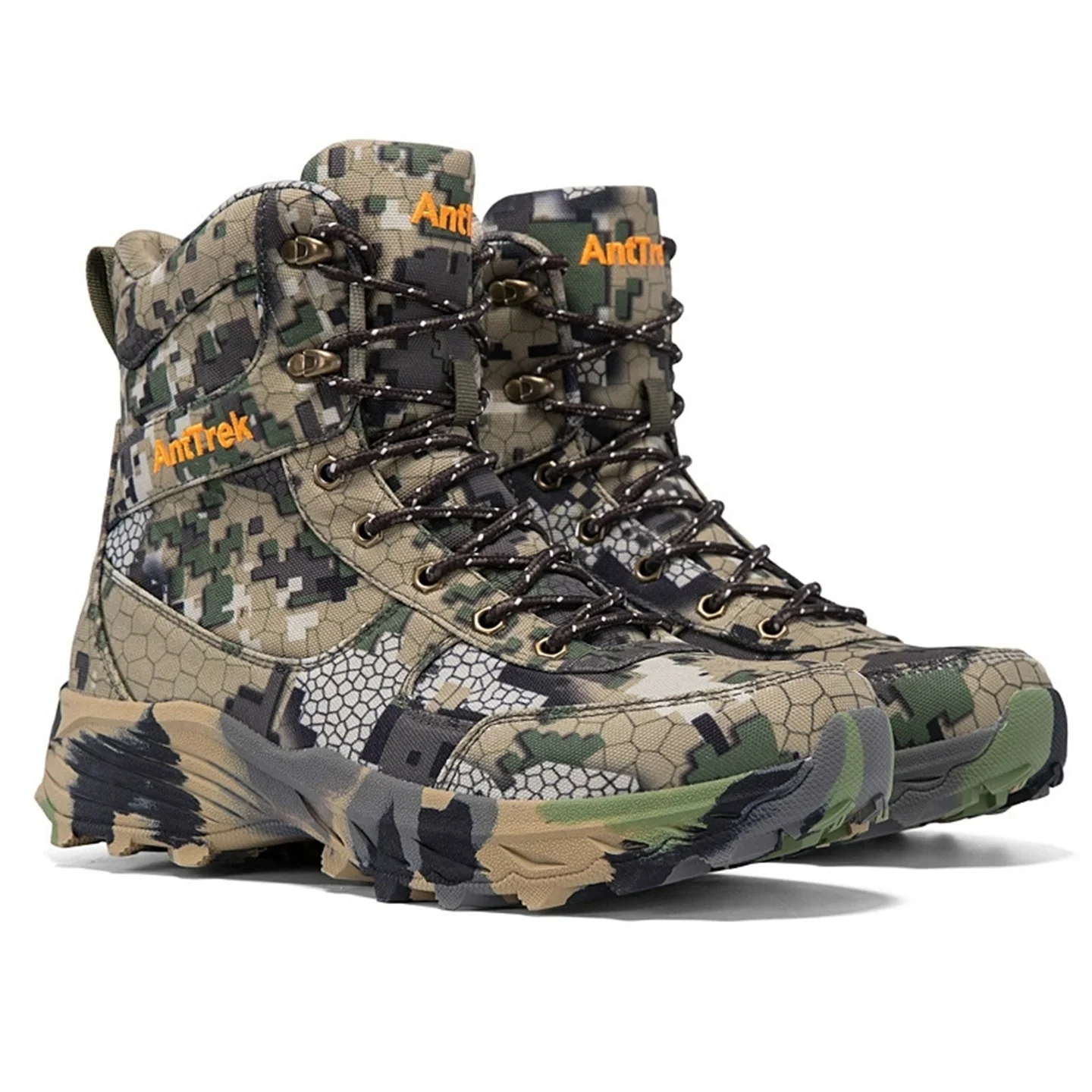Men's High Top Camouflage Hunting Boots Breathable Desert Tactical Shoes Outdoor Hiking Wear-Resistant Mountaineering Boots