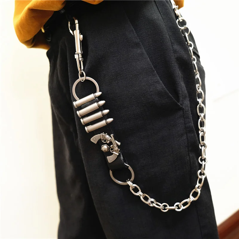 

Creative metal style pants chain, men's waist chain, punk bullet style, INS trend, trendy bag chain