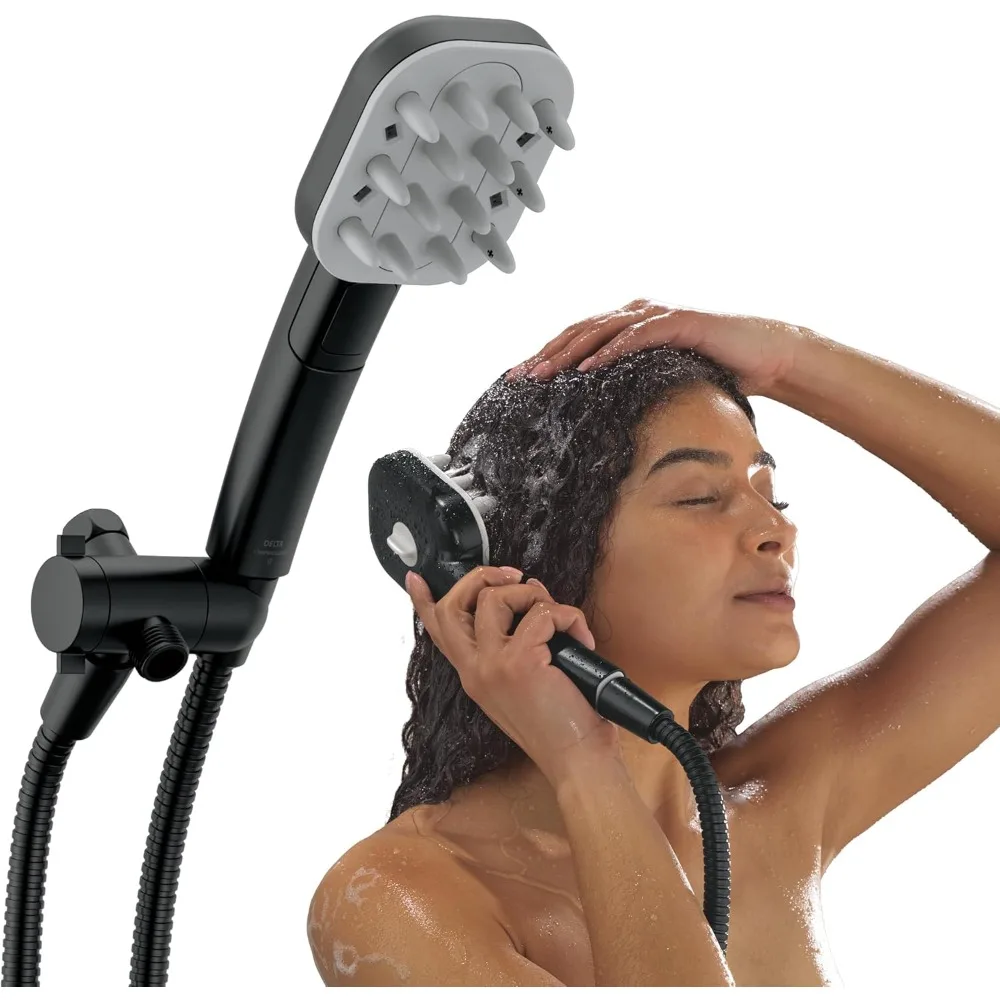 

VersaCurl Detangling Handheld Shower Head Tool for Curly Hair with 3 Curl Defining Brush Inserts Included, Detangler Brush