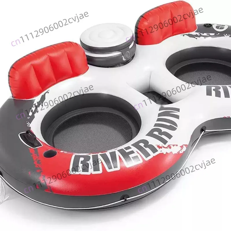 PVC inflatable floating row, inflatable water floating bed double swimming ring, leisure ice bucket water inflatable bed