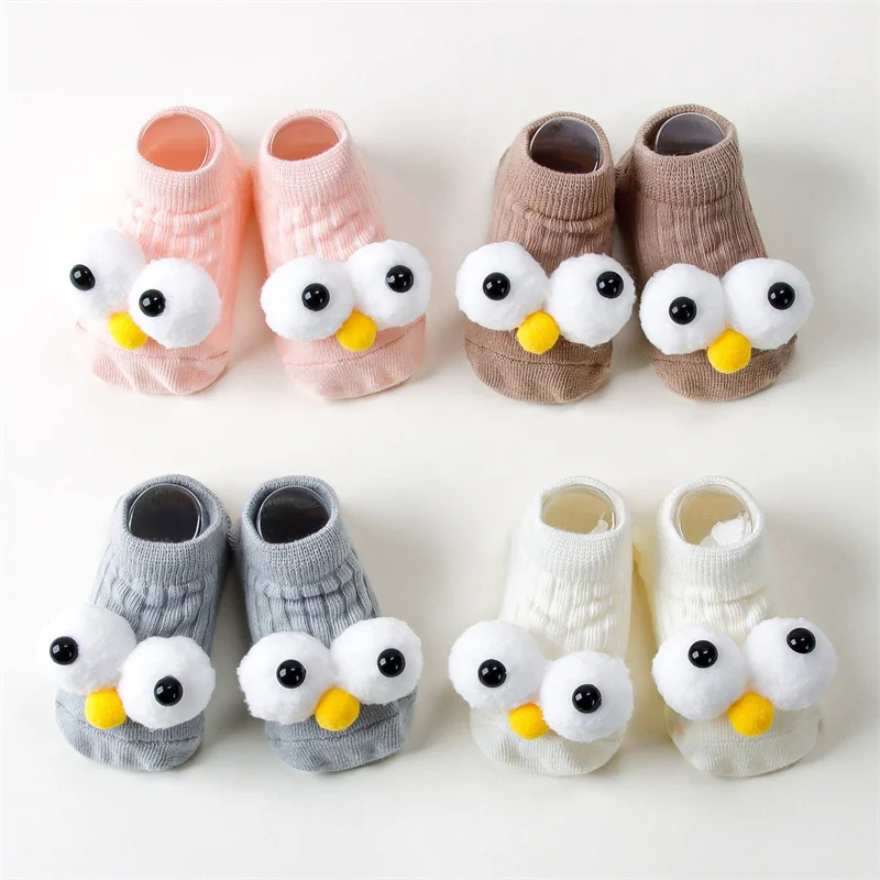 

Newborn Non-slip Walking Floor Socks Combed Cotton Cute Cartoon Socks Spring Autumn Infant Toddler Short Socks For 0-1 Years Old