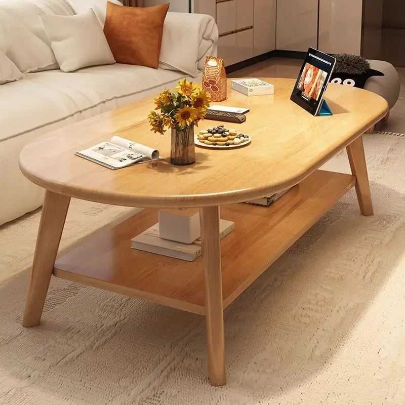 

Solid wood legs, coffee table, living room, household, simple, modern, high-end, creative, log style