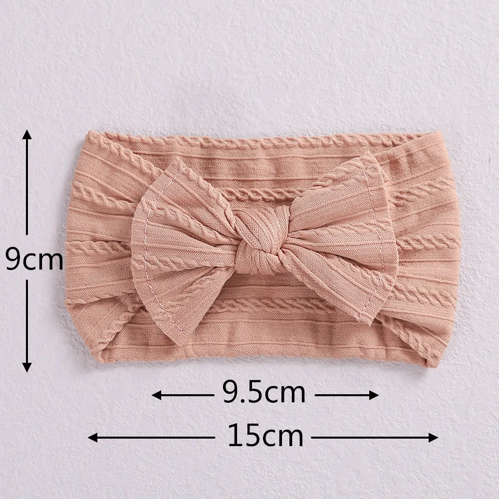 5 Colors Cable Bow Baby Headband for Child Bowknot Headwear Cables Turban for Kids Elastic Headwrap Baby Hair Accessories