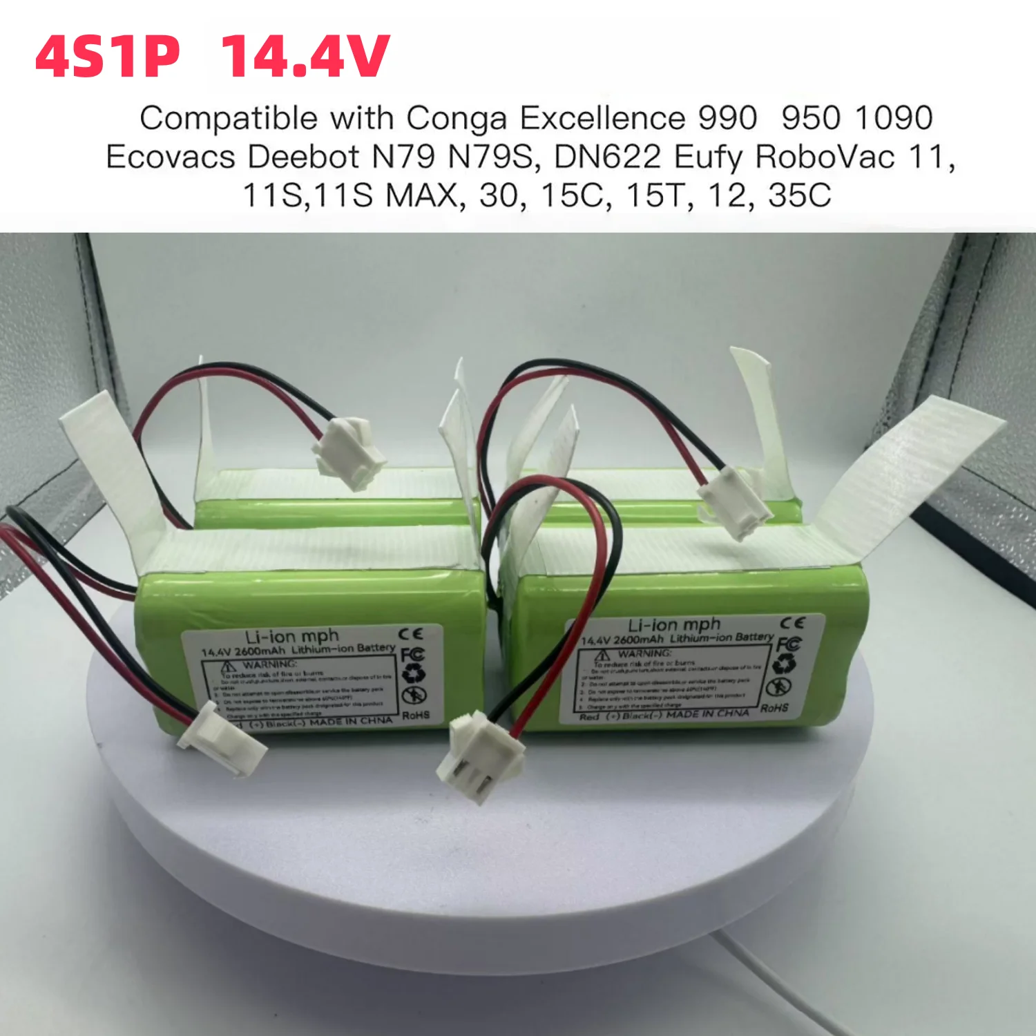 

Excellence 990 1090 Ecovacs Deebot N79S N79 DN622 Eufy Robovac 11 11S 12 35C X500 For Conga 14.4V 2600mAh Li-ion Battery 4S1P