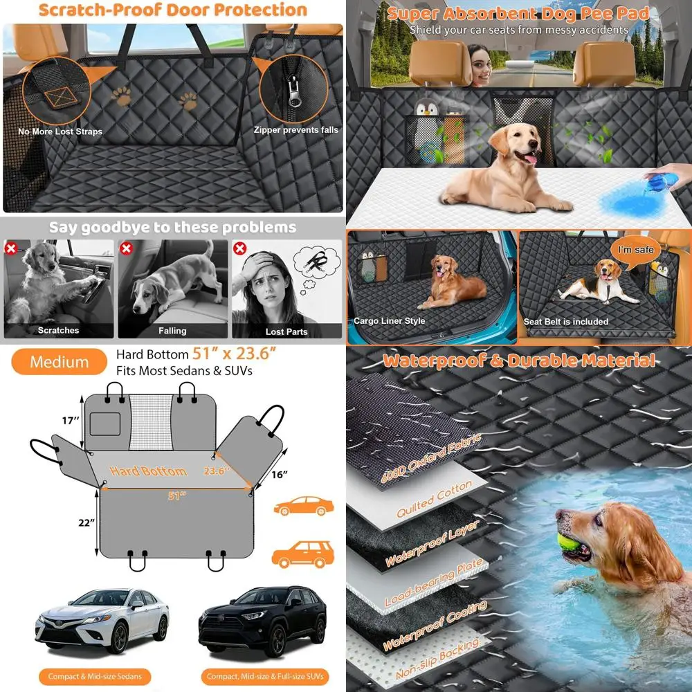 

Удлинитель заднего сиденья для собак: водонепроницаемый чехол для автомобильного сиденья с защитной подкладкой и гамаком, дорожная кровать для животных для автомобилей и внедорожников