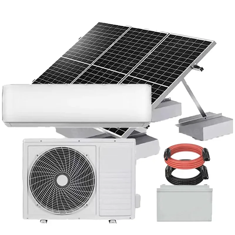 Aire acondicionado Solar inteligente, 9000, 12000, 18000, 24000, 37500, funciona con batería, red 0ff, DC 48V