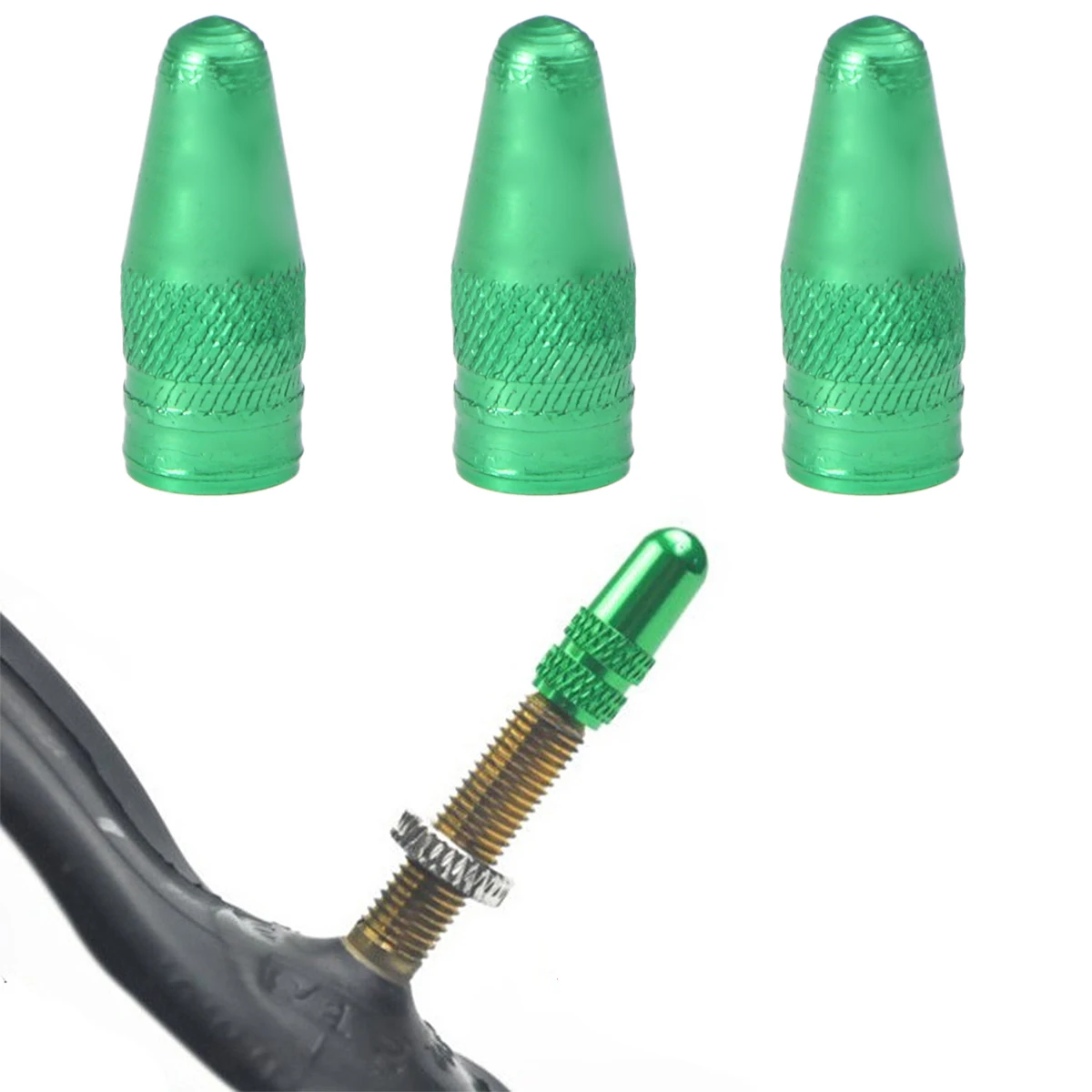 

6Pcs Aluminum Alloy French Style Tire Caps for Bicycles Road Mountain Bike Antirust Easy Install Sealing Effect