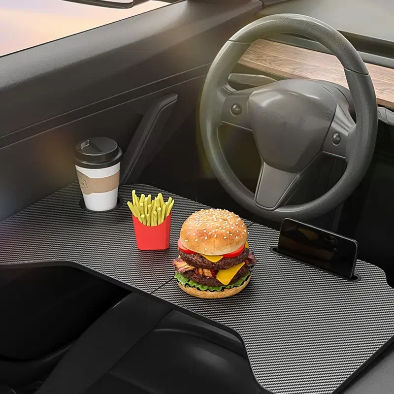 Car-mounted small table board, front row folding dining table, computer desk for working in the car, eating inside the car