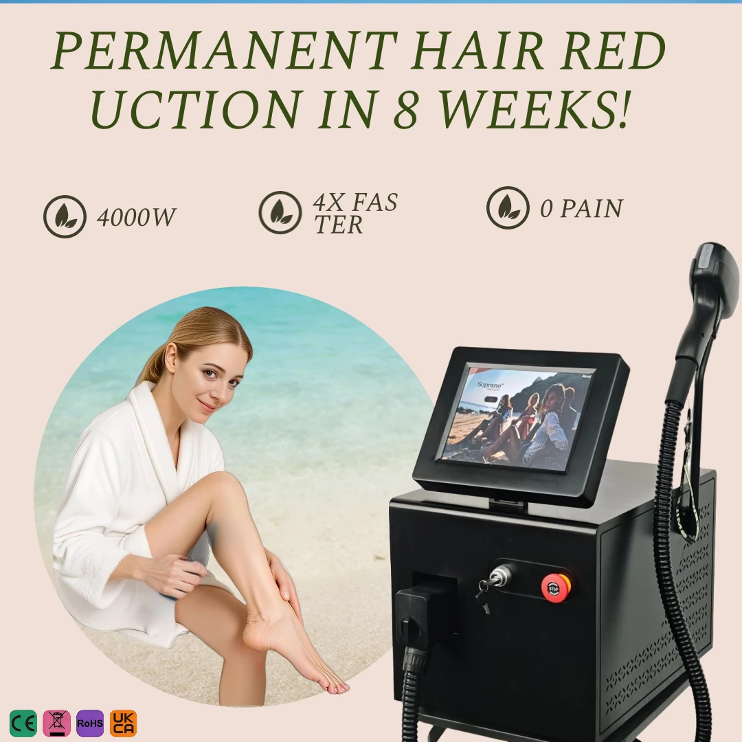 

Salon-Grade At-Home Device Hair Removal Machine Diode Laser 755 808 940 1064nm Freezing Point Painless Permanent Hair Removal CE