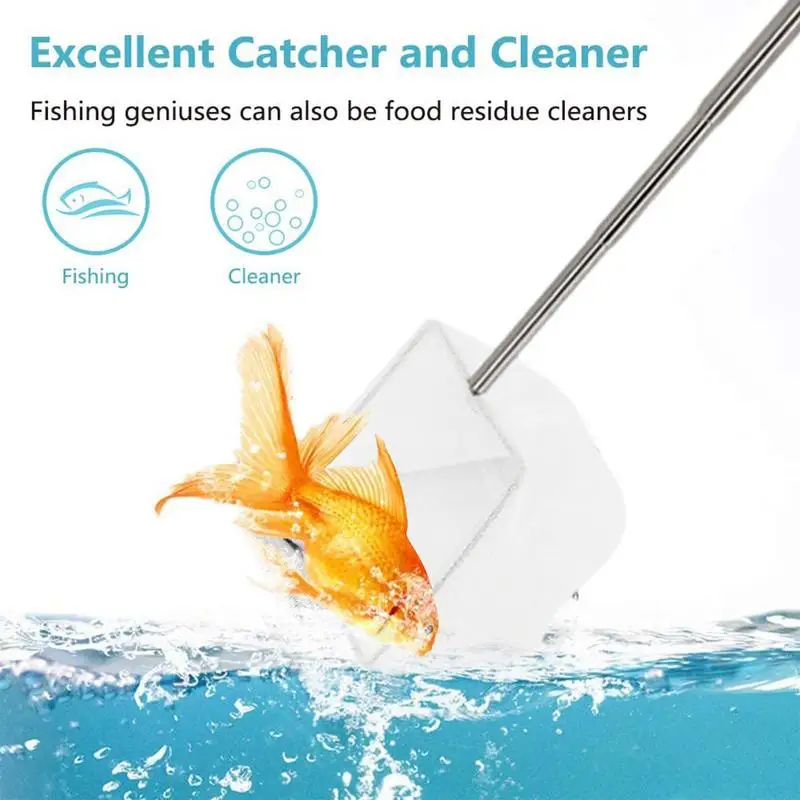 Fish Net Tank with Adjustable 5-15 Inch Long Handle Small Aquarium Net Goldfish Net Pond Net Shrimp for Small Pond and Pool
