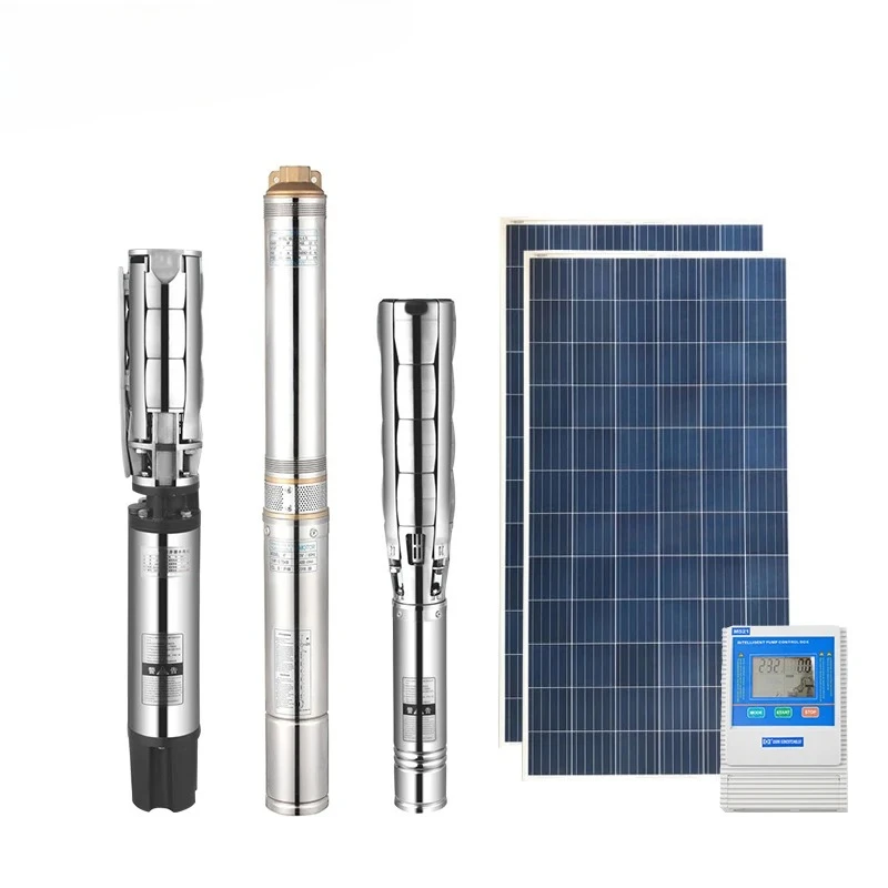 220V Solar Water Pump Deep Well System 4SDM4/24 Multistage Pump Irrigation Agriculture Raw Water Intake Mining Industrial